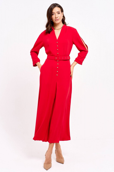 Платье полуприлегающего силуэта с разрезом и пуговицами Lyushe 4012 - фото 6