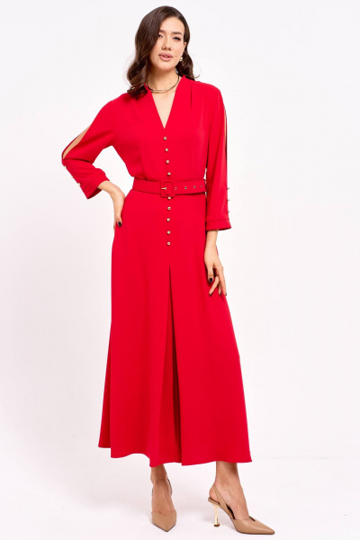 Платье полуприлегающего силуэта с разрезом и пуговицами Lyushe 4012 - фото 4