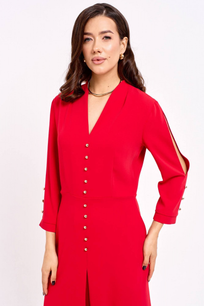 Платье полуприлегающего силуэта с разрезом и пуговицами Lyushe 4012 - фото 3