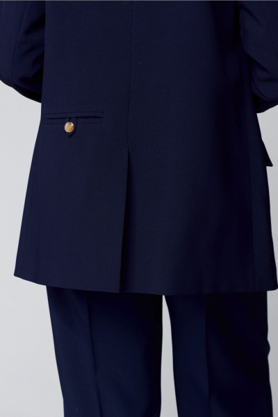 Костюм тройка из костюмной ткани и трикотажа для деловых образов Твой имидж 2078 тёмно-синий - фото 4