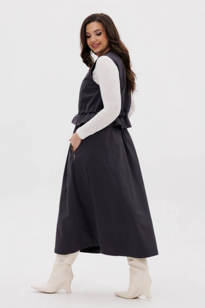 Жилет и юбка демисезонный комплект в стиле на каждый день Fantazia Mod 4963 - фото 6