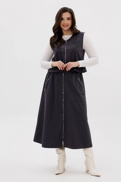 Жилет и юбка демисезонный комплект в стиле на каждый день Fantazia Mod 4963 - фото 3