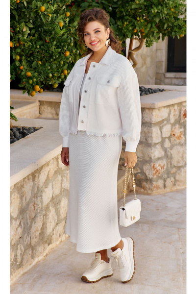 Жакет, юбка Vittoria Queen 21923 молочный - фото 1