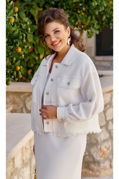 Жакет, юбка Vittoria Queen 21923 молочный - фото 4