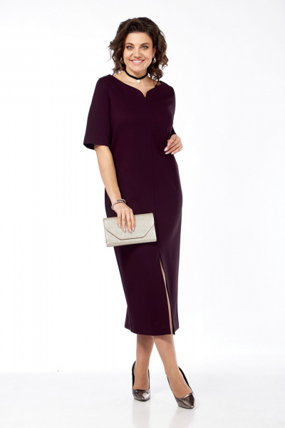 Платье полуприлегающего силуэта из текстиля с разрезом и пуговицами Jurimex 3268 - фото 6