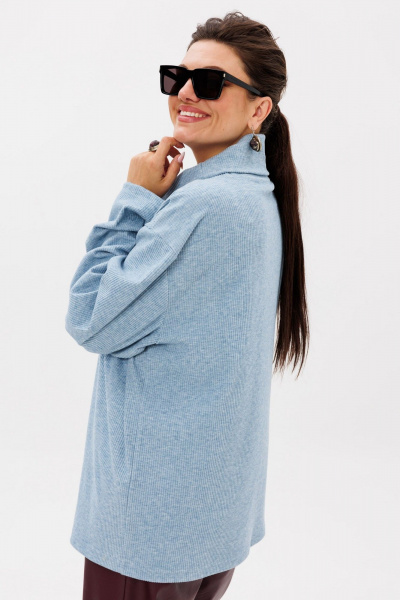 Джемпер свободного кроя из мягкого трикотажа с горлом-хомутом Anelli 1509 северный-ледовитый_океан - фото 5
