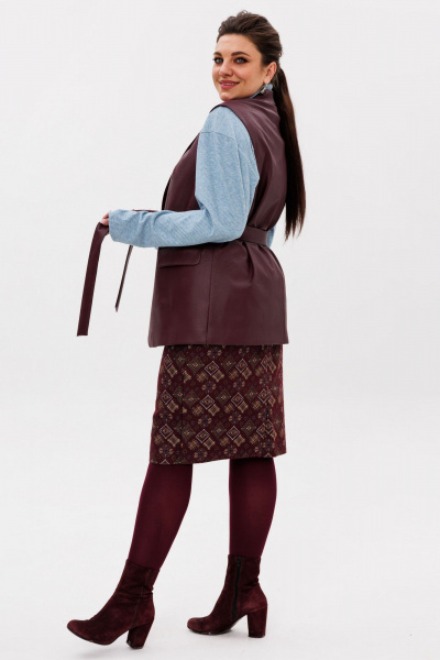 Джемпер свободного кроя из мягкого трикотажа с горлом-хомутом Anelli 1509 северный-ледовитый_океан - фото 10