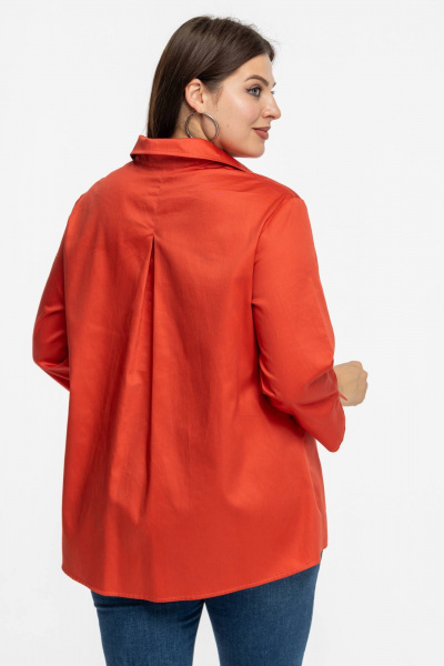 Рубашка прямого кроя на пуговицах с накладными карманами Avila 0991 коралловый - фото 5