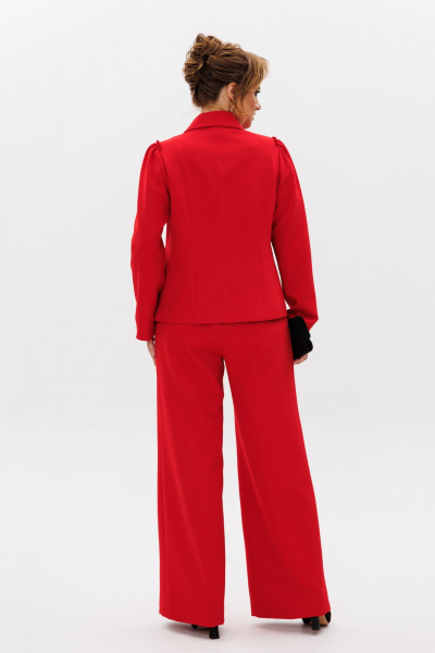 Женский костюм 2-ка из тянущегося текстиля для деловых будней Mubliz 236 красный - фото 2