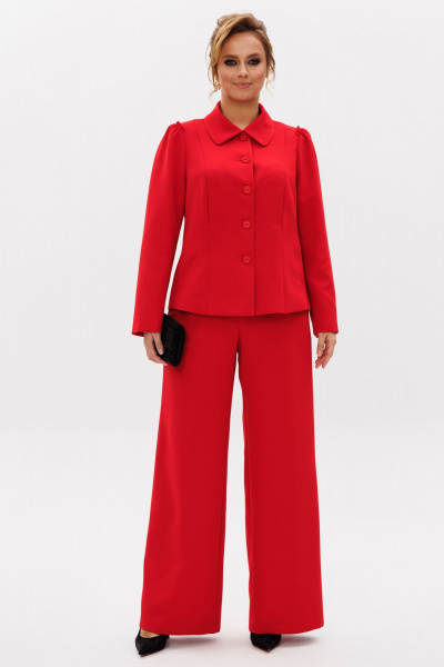 Женский костюм 2-ка из тянущегося текстиля для деловых будней Mubliz 236 красный - фото 5