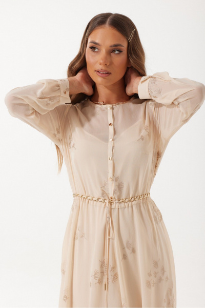 Миди платье из шифона с поясом и застежкой на пуговицах Vesnaletto 4085-2 - фото 8