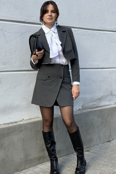 Мини-юбка на запах с имитацией клапана для стильных образов ERTANNO 2051 - фото 6