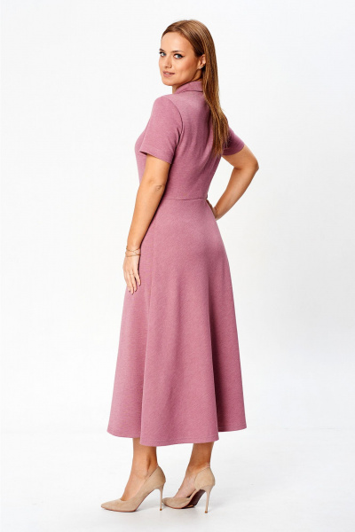 Трикотажное приталенное платье с нагрудными вытачками Liona Style 929 розовый - фото 2