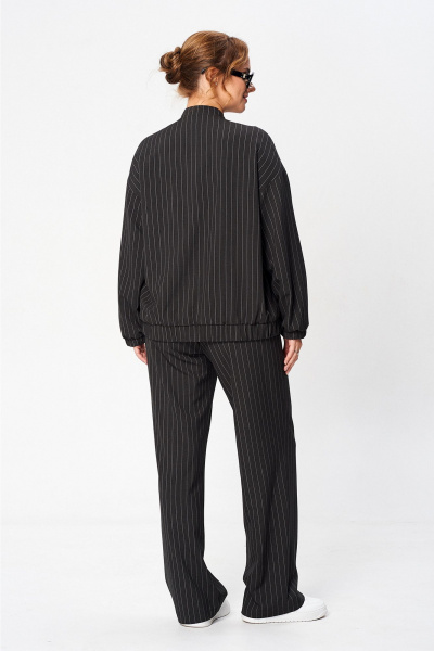 Деловой костюм из полосчатого текстиля с жакетом и брюками Liona Style 927 - фото 2