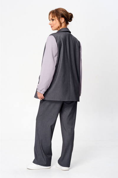 Костюм 2-ка из текстиля с прямым жакетом и брюками Liona Style 926 - фото 2