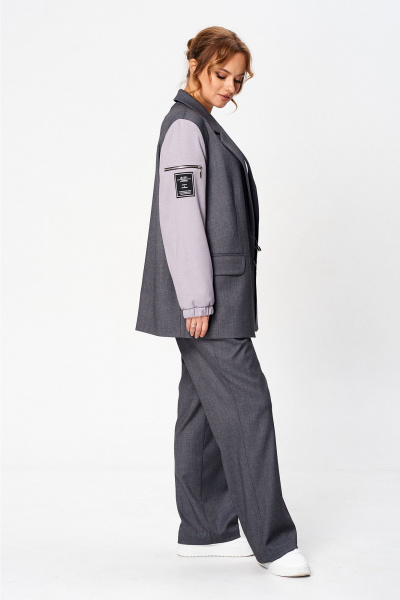 Костюм 2-ка из текстиля с прямым жакетом и брюками Liona Style 926 - фото 4