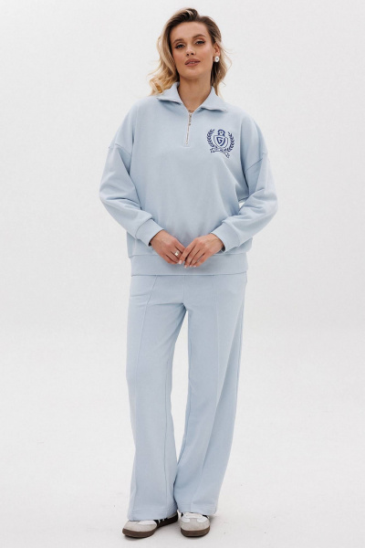 Повседневный костюм из трикотажа с вышивкой и стрелками GO F3077/29-1413. 170-176 - фото 7