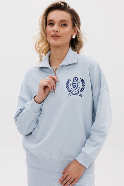 Повседневный костюм из трикотажа с вышивкой и стрелками GO F3077/29-1413. 170-176 - фото 5