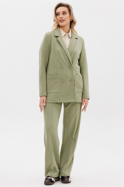 Костюм в стиле smart casual из трикотажа и хлопка GO F3078/26-02. 164-170 - фото 1