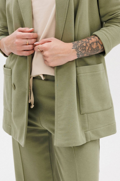 Стильный костюм с жакетом oversize из трикотажа и хлопка GO F3078/26-02. 170-176 - фото 3