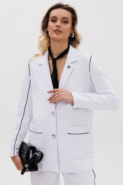 Деловой костюм из хлопкового вельвета с прямым жакетом GO F3079/01-01. 164-170 - фото 4