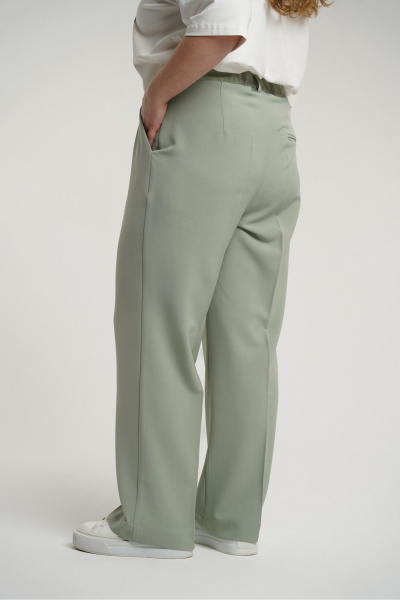 Прямые брюки с защипами и имитацией карманов из текстиля Deesses 4289 - фото 7