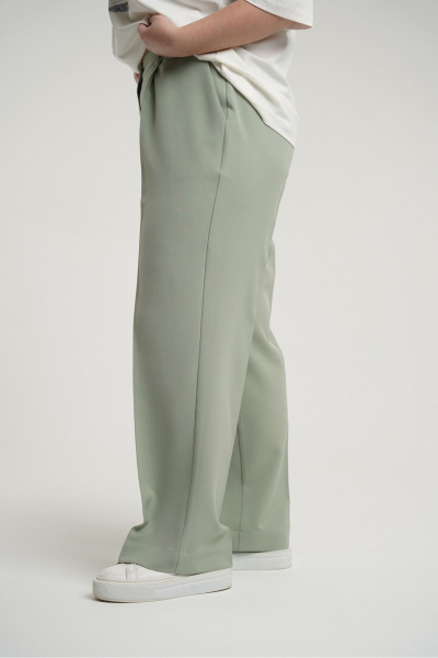 Прямые брюки с защипами и имитацией карманов из текстиля Deesses 4289 - фото 6