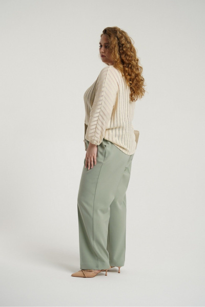 Прямые брюки с защипами и имитацией карманов из текстиля Deesses 4289 - фото 5