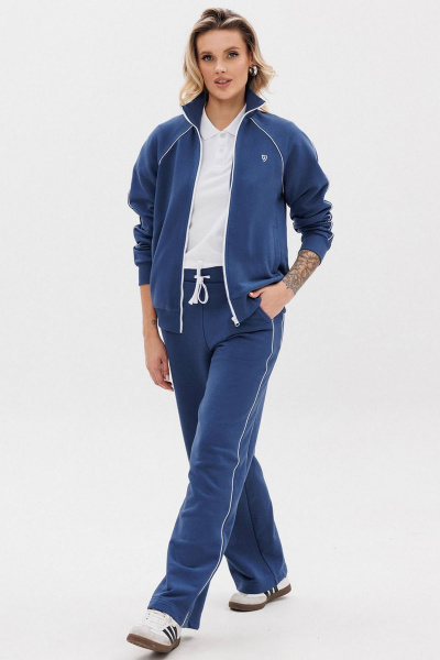 Демисезонный спортивный костюм с логотипом и прямым силуэтом GO F3082/20-01. 170-176 - фото 5