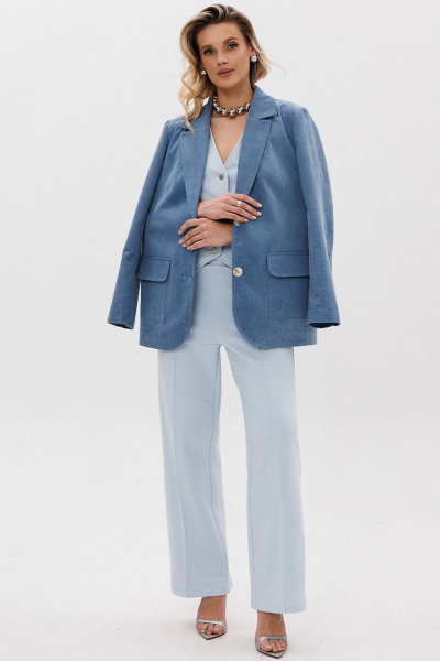 Стильный демисезонный костюм брюки и жилетка из хлопка GO F3088/29-1413. 164-170 - фото 4