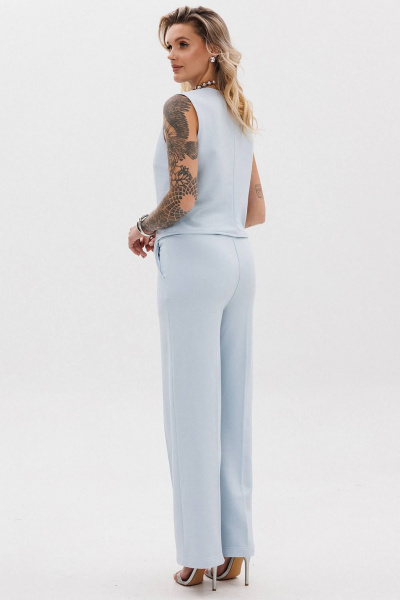 Стильный демисезонный костюм брюки и жилетка из хлопка GO F3088/29-1413. 164-170 - фото 3