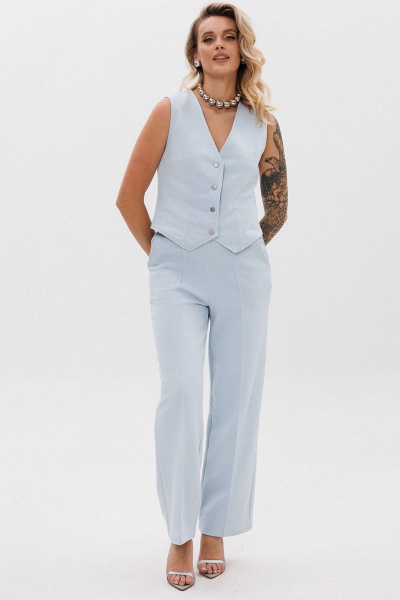 Комплект из прямых брюков и облегающей жилетки из хлопка GO F3088/29-1413. 170-176 - фото 1