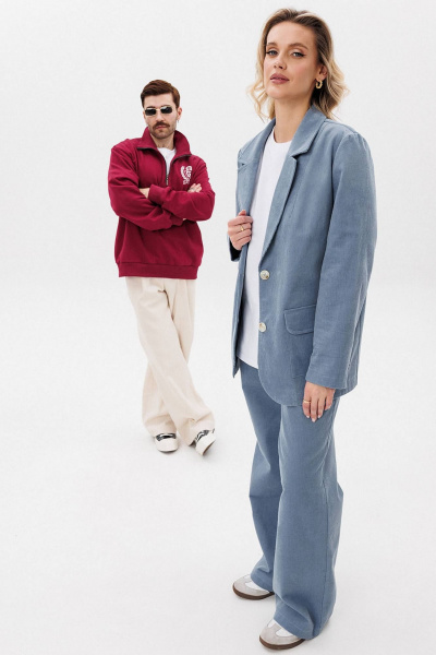 Деловой костюм из хлопкового вельвета с юбкой-миди GO F3106/29-1413. 170-176 - фото 3