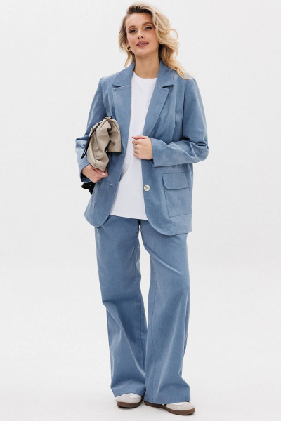 Деловой костюм из хлопкового вельвета с юбкой-миди GO F3106/29-1413. 170-176 - фото 1