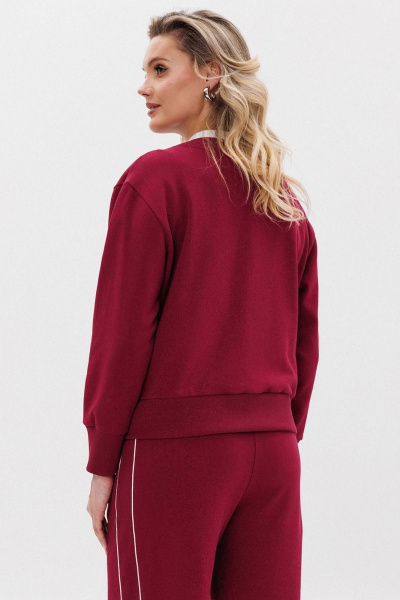 Кардиган на каждый день из трикотажа ярко-красный GO F4067/12-01. 164-170 - фото 3