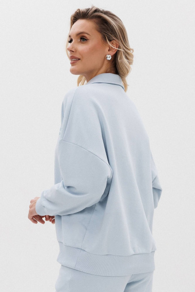 Свитшот свободный с воротником и контрастной печатью GO F4075a/29-1413. 164-170 - фото 2