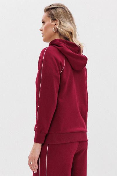 Зип-худи с капюшоном, вышивкой и логотипом из хлопка GO F4081/12-01. 164-170 - фото 2