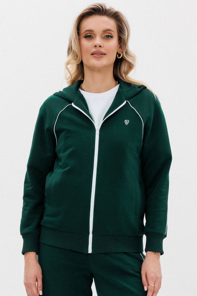 Зип-худи с капюшоном, вышивкой и логотипом из хлопка GO F4081/25-02. 164-170 - фото 1