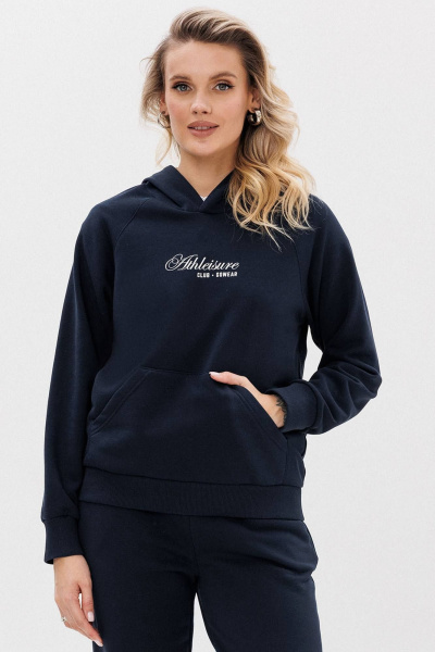 Базовое худи-реглан с принтом, эспаланом и карманом-кенгуру GO F4100а/20-04. 170-176 - фото 1