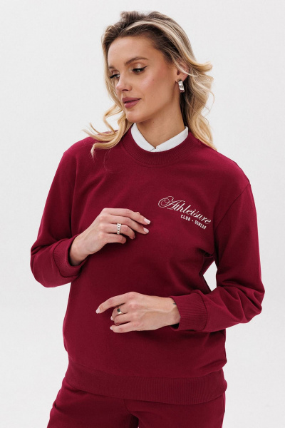 Спортивный свитшот с контрастной печатью и облегающим кройом GO F4107а/12-01. 164-170 - фото 1