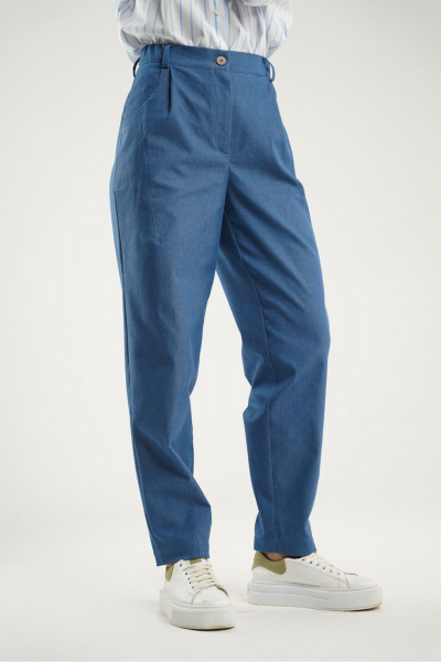 Голубые джинсы-бананы с декоративными выточками Deesses 011.1 - фото 2