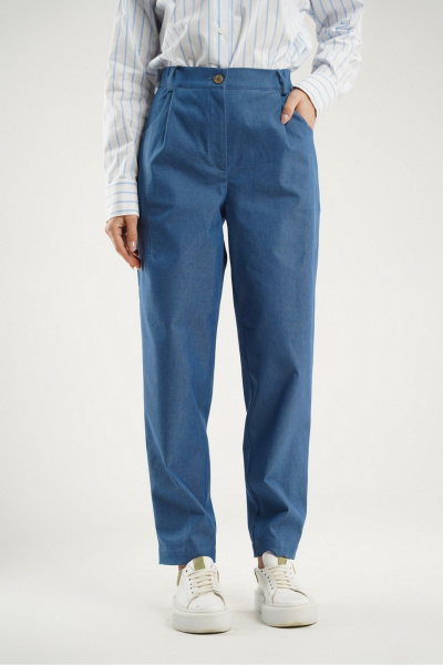 Голубые джинсы-бананы с декоративными выточками Deesses 011.1 - фото 1