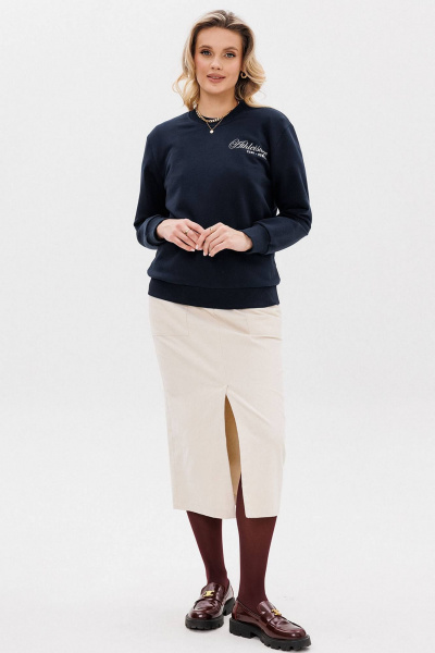 Свитшот на каждый день с контрастной печатью из трикотажа GO F4107а/20-04. 170-176 - фото 3