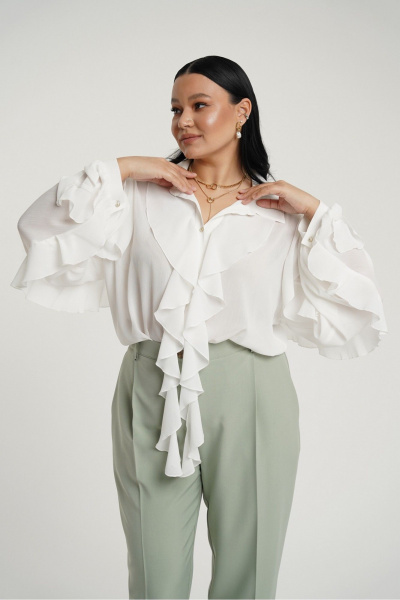 Классические брюки с стрелками и вставками тесьмы Deesses 4335 - фото 6