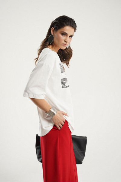 Свободная блуза из трикотажа с круглым вырезом Deesses 6366.1 - фото 8