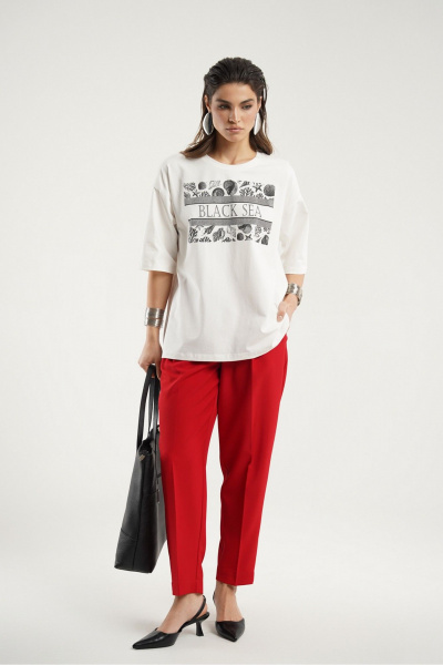 Свободная блуза из трикотажа с круглым вырезом Deesses 6366.1 - фото 1