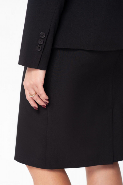 Классический костюм-двойка жакет и юбка в деловом стиле IVARI 10709 черный - фото 8