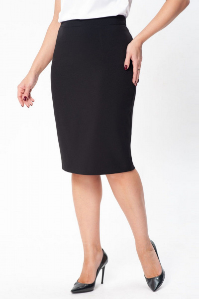 Классический костюм-двойка жакет и юбка в деловом стиле IVARI 10709 черный - фото 11