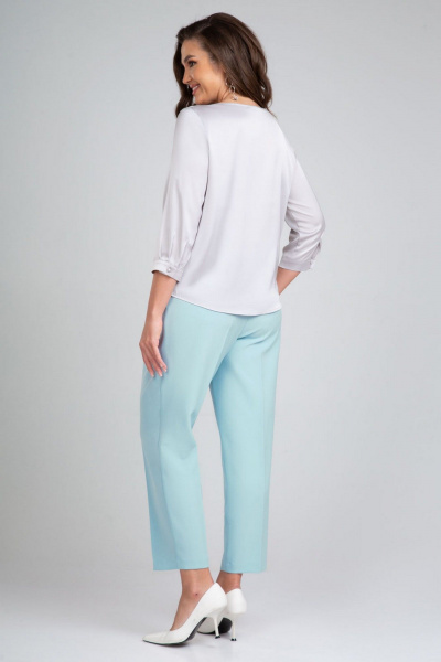 Блуза из искусственного шелка с закругленным низом и рукавом 3/4 IVARI 417 серебро - фото 6