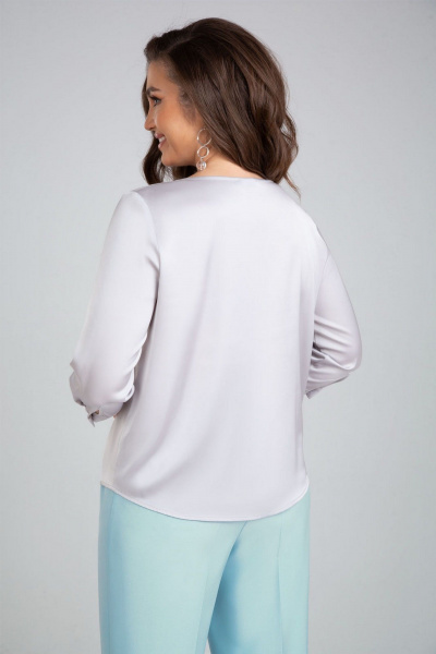 Блуза из искусственного шелка с закругленным низом и рукавом 3/4 IVARI 417 серебро - фото 4